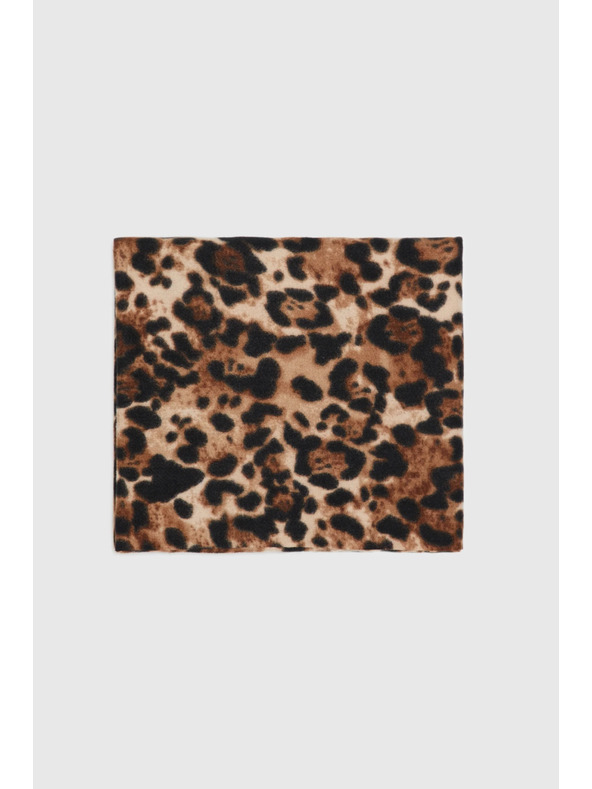 Moodo Шал в леопардов принт с ресни кафяв Moodo