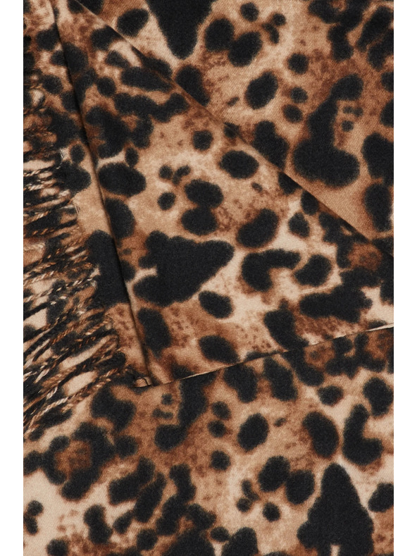 Moodo Шал в леопардов принт с ресни кафяв Moodo