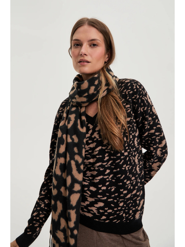 Moodo Кафяв шал с леопардов десен Moodo