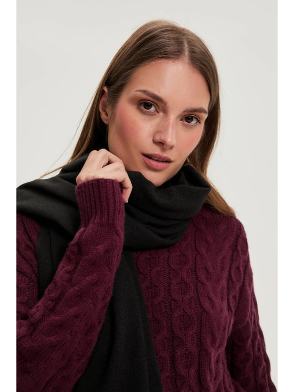 Moodo Шал с ресни черен Moodo