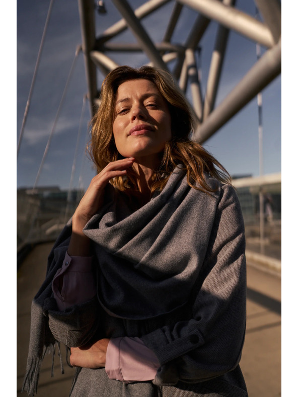 Moodo Шал с ресни сив Moodo