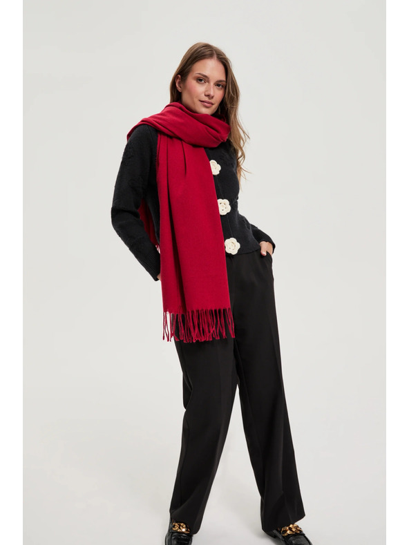 Moodo Шал с ресни червен Moodo