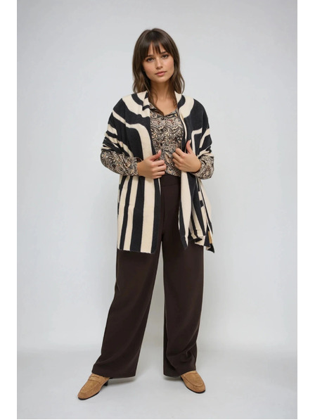 Moodo Шал с геометричен десен бежов Moodo