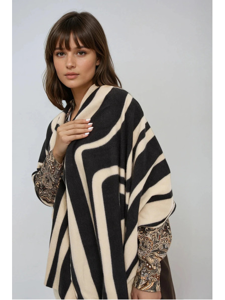 Moodo Шал с геометричен десен бежов Moodo