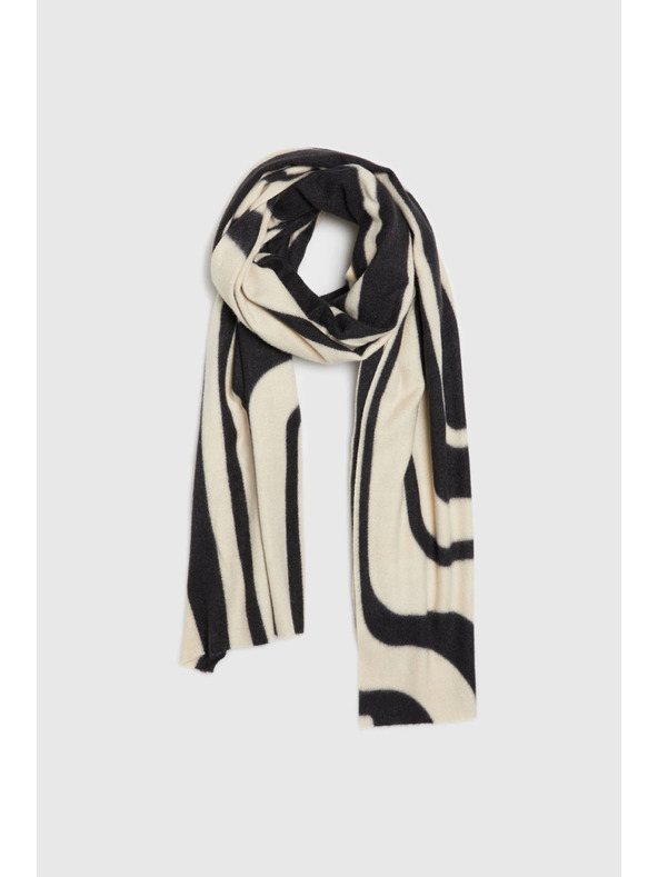 Moodo Шал с геометричен десен бежов Moodo