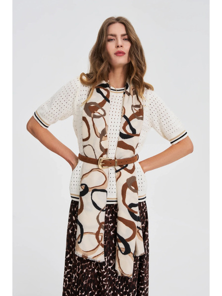 Moodo Шал с десен бежов Moodo