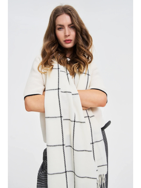 Moodo Шал на квадрати бял Moodo