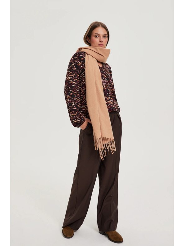 Moodo Шал с ресни бежов Moodo