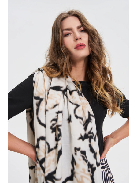 Moodo Десениран шал бежов Moodo