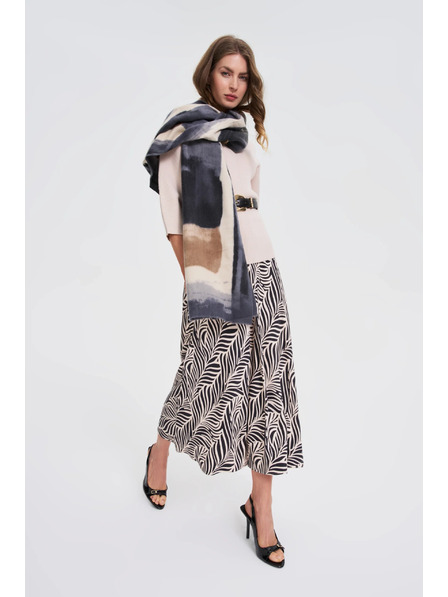 Moodo Десенован шал тъмносив Moodo