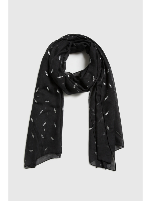 Moodo Шал с металически печат черен Moodo