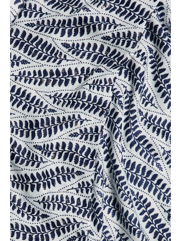 Moodo Шал с растителен десен в тъмносиньо Moodo