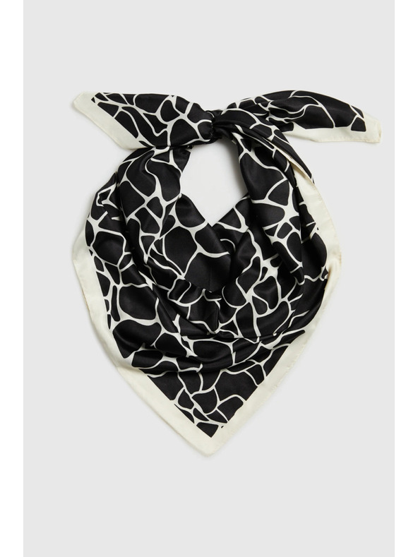 Moodo Щампован шал в черно Moodo
