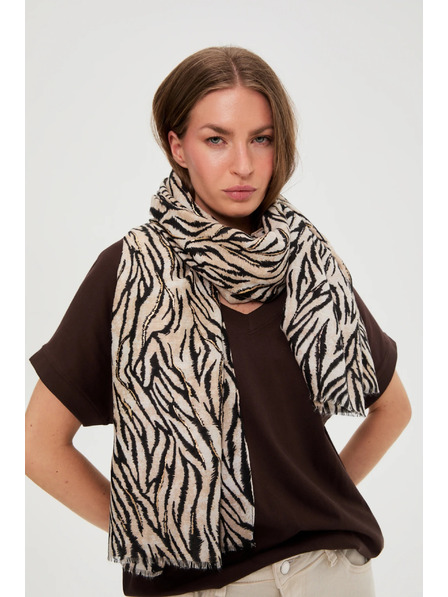 Moodo Шал с животински десен бежов Moodo