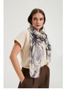 Moodo Шал с цветя в сиво Moodo