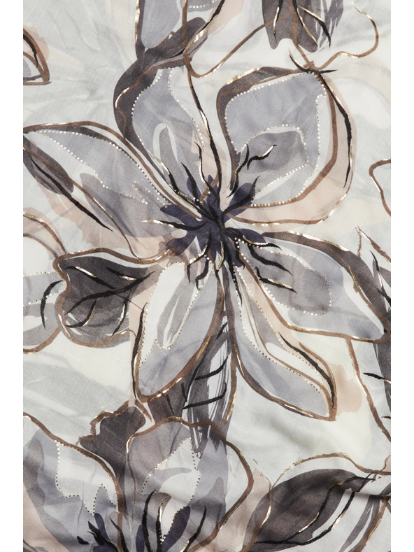 Moodo Шал с цветя в сиво Moodo