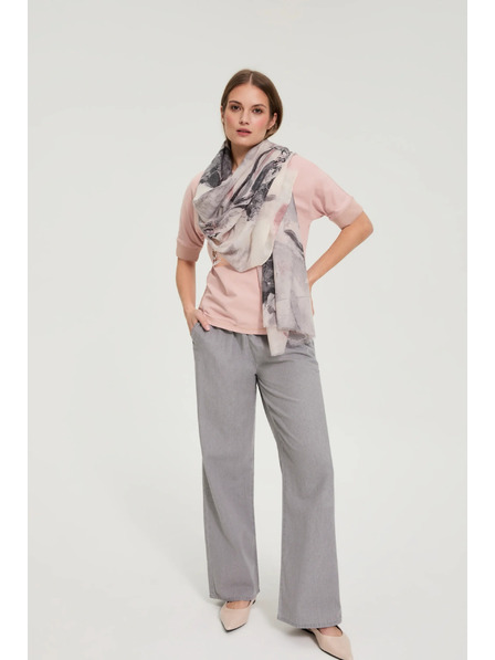 Moodo Щампован шал в розово Moodo