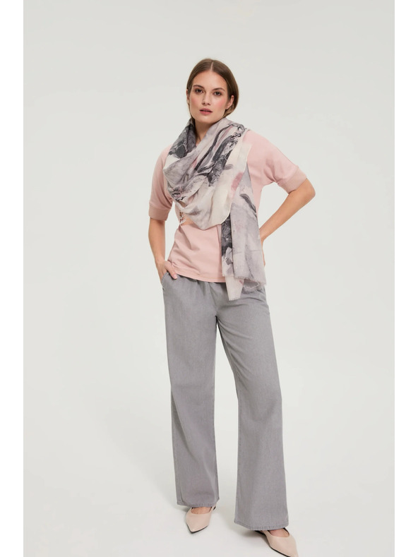 Moodo Щампован шал в розово Moodo