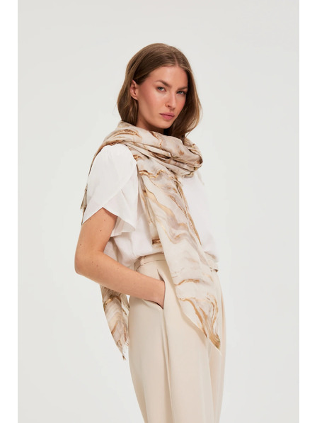 Moodo Шал с мраморен десен в бежово Moodo