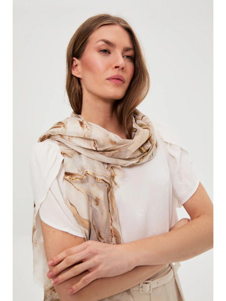Moodo Шал с мраморен десен в бежово Moodo