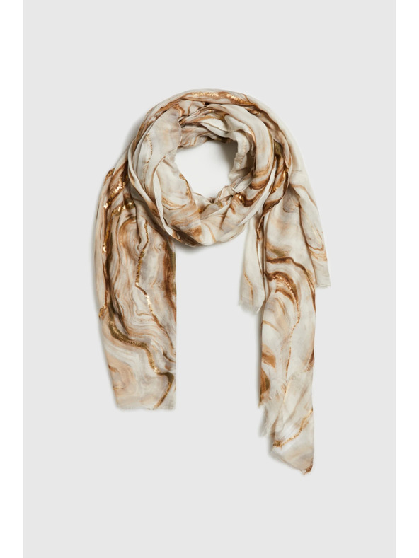 Moodo Шал с мраморен десен в бежово Moodo