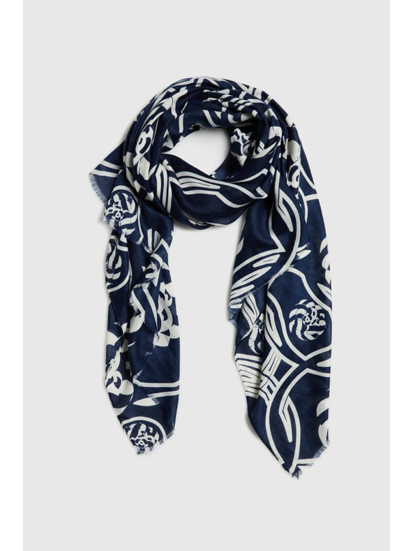 Moodo Шал с цветен десен в тъмносиньо Moodo