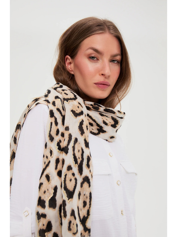 Moodo Шал с леопардов десен в бежово Moodo