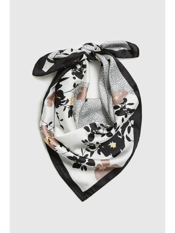 Moodo Шал с цветен десен в черно Moodo