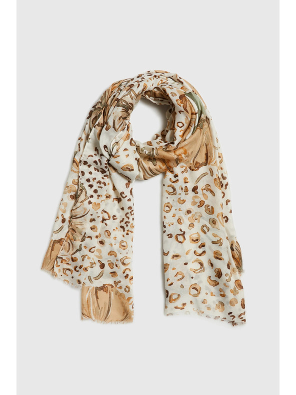Moodo Щампован шал в бежово Moodo