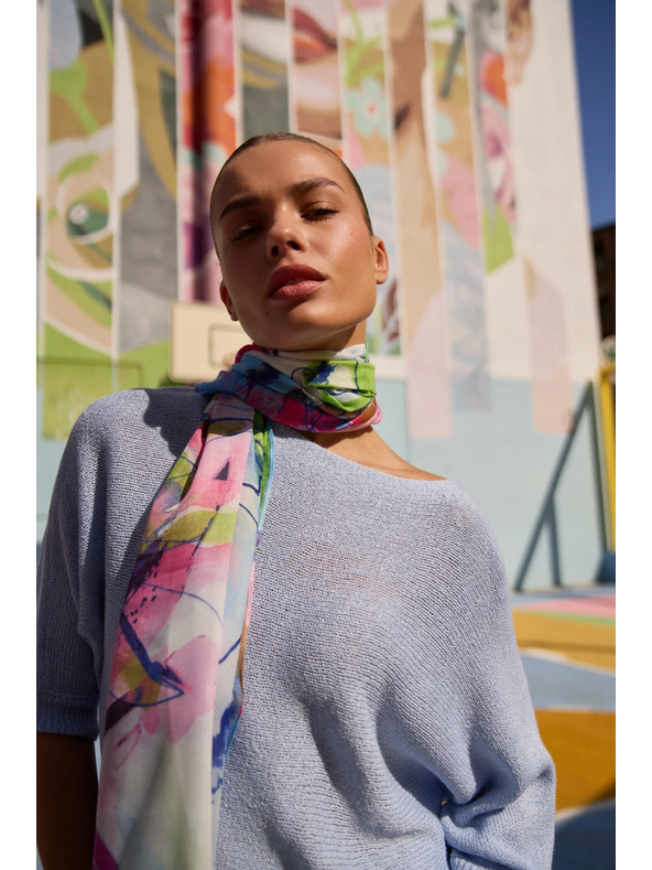 Moodo Щампован шал син Moodo