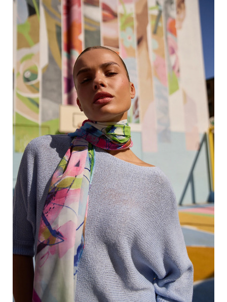 Moodo Щампован шал син Moodo