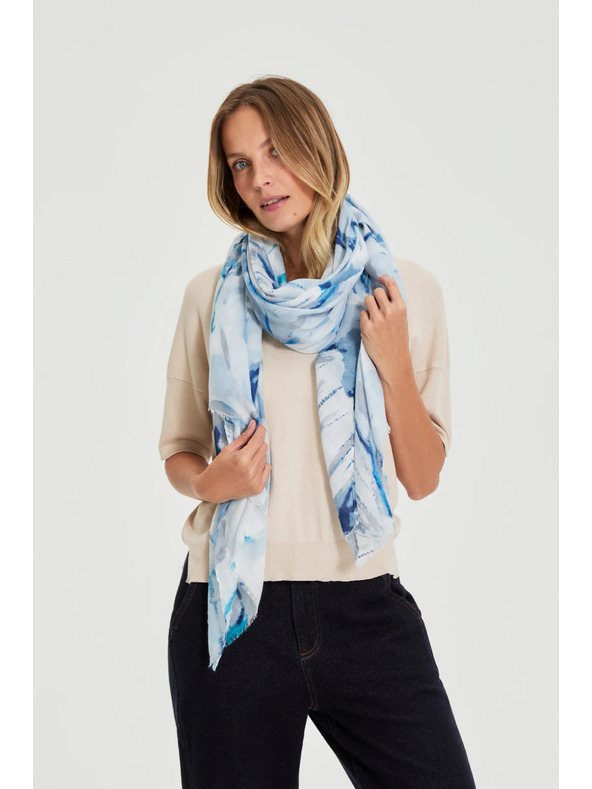 Moodo Щампован шал син Moodo