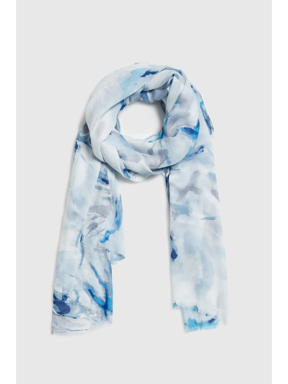 Moodo Щампован шал син Moodo