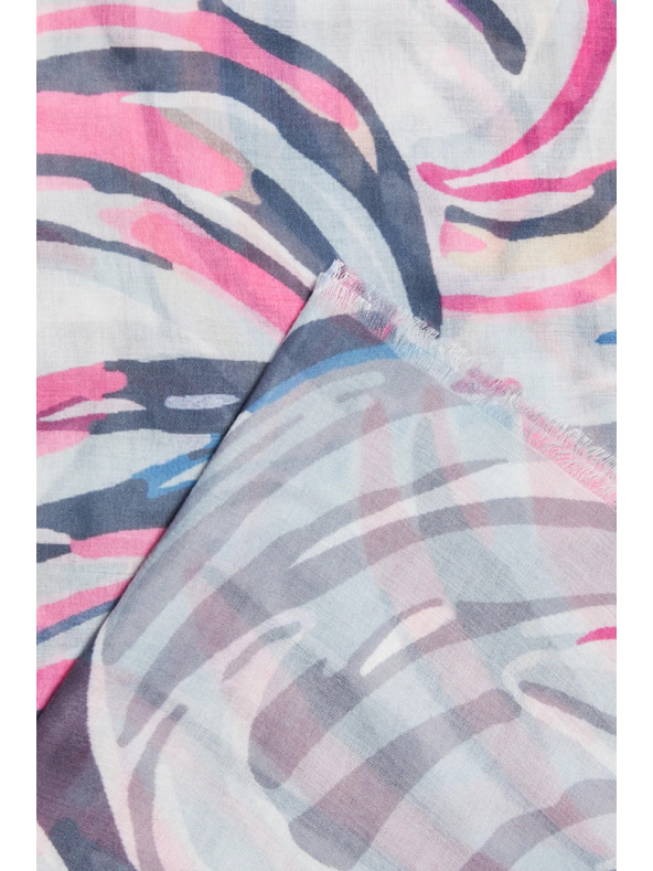 Moodo Щампован шал в цвят фуксия Moodo