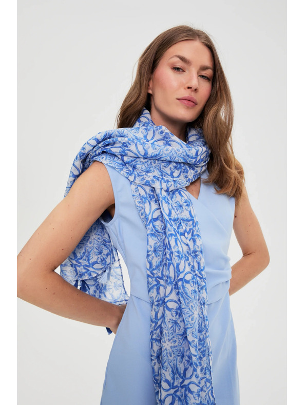 Moodo Шал с ресни в светлосиньо Moodo