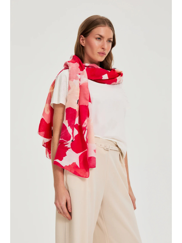 Moodo Шал с цветен десен в червено Moodo