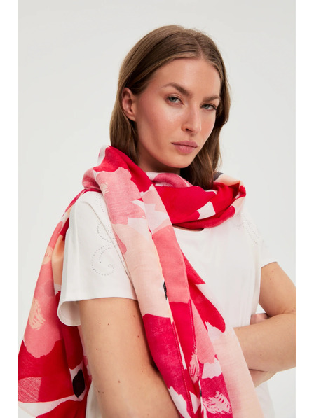 Moodo Шал с цветен десен в червено Moodo