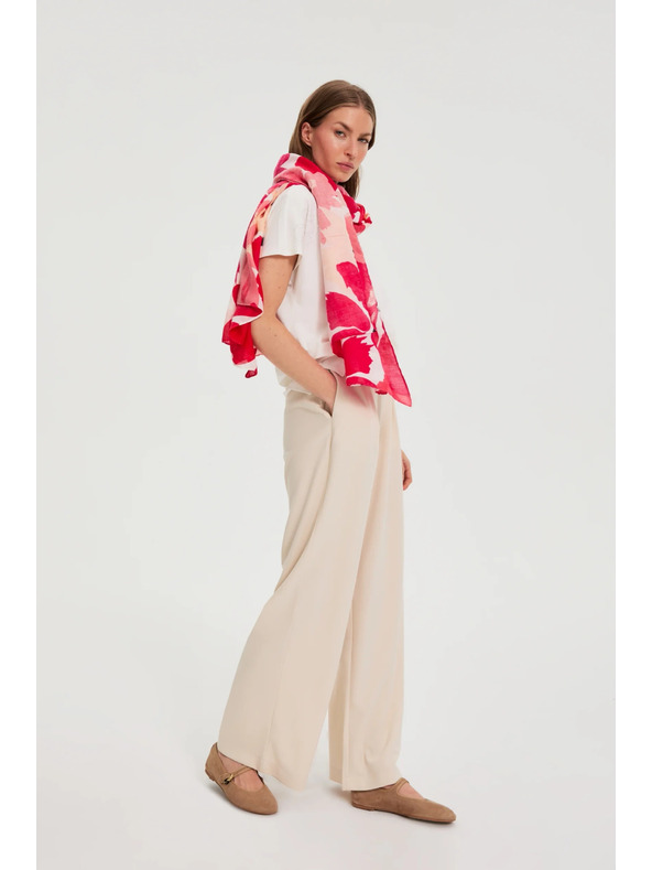 Moodo Шал с цветен десен в червено Moodo