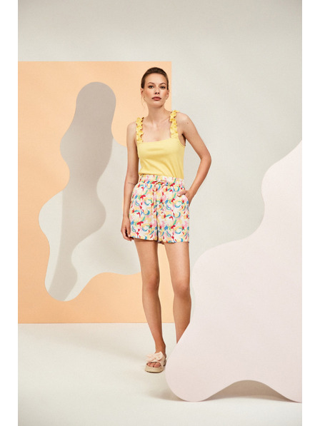 Moodo Лилави къси панталони с принт Moodo