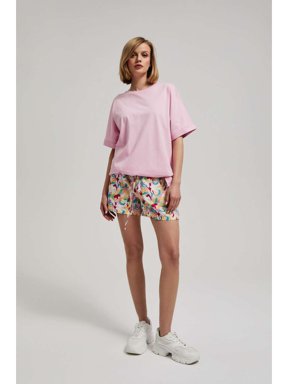 Moodo Лилави къси панталони с принт Moodo
