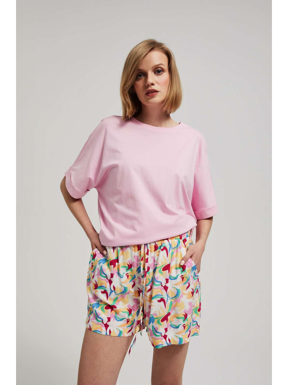 Moodo Лилави къси панталони с принт Moodo