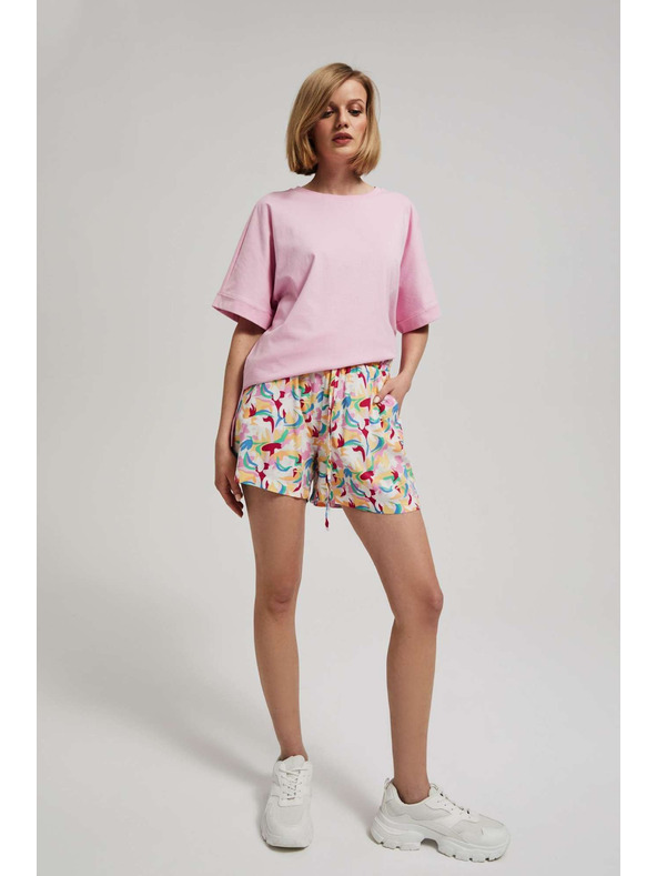 Moodo Лилави къси панталони с принт Moodo