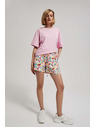 Moodo Лилави къси панталони с принт Moodo