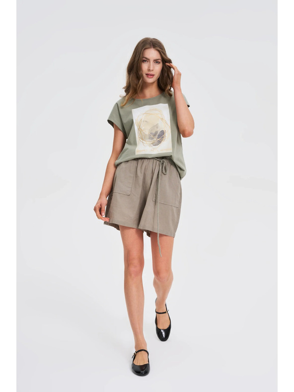 Moodo Свободни маслинени къси панталони Moodo