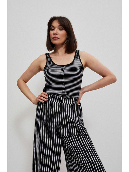 Moodo Черно-бял раиран топ с копчета Moodo