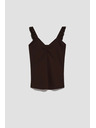 Moodo Тъмнокафяв топ с декоративни презрамки Moodo