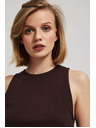Moodo Тъмнокафяв топ със събрани странични части Moodo