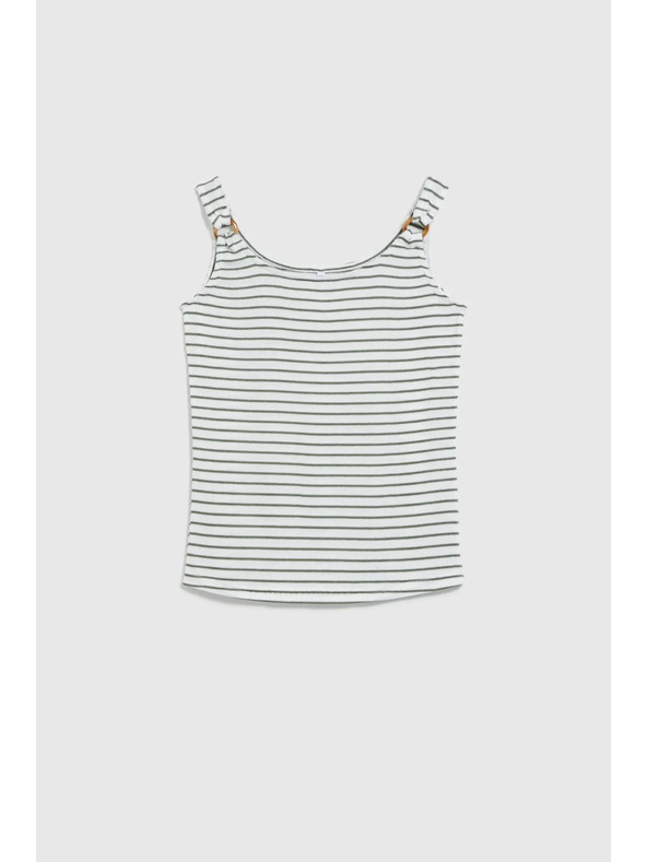 Moodo Бял раиран топ Moodo