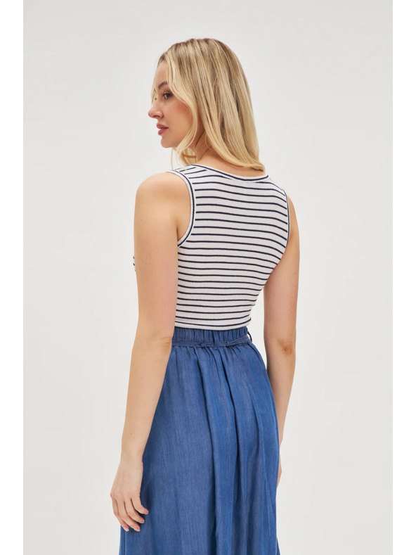 Moodo Бял раиран топ с копчета Moodo