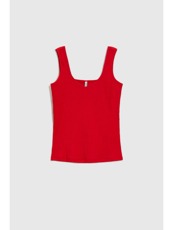 Moodo Ребрест топ в червено Moodo